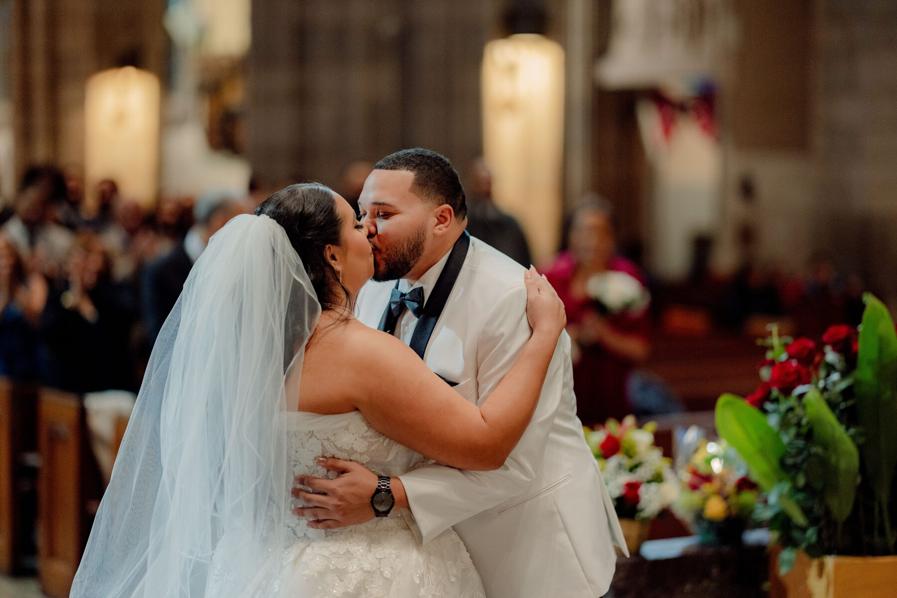 First kiss at the altar